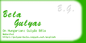 bela gulyas business card